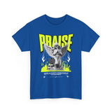 Praise Angel Statue Graphic Unisex Heavy Cotton Tee Spiritual Gothic Streetwear T-Shirt