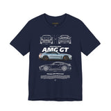 Silver Grand Tourer Coupe Artwork Unisex Heavy Cotton Tee High Performance Inspired Streetwear Graphic Shirt For Car Lovers And Modern Automotive Art Fans
