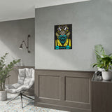 Toxic Genius Neon Gas Mask Skull Matte Vertical Poster Bold Cyberpunk Wall Art For Gamers Artists And Rebels Futuristic Science Aesthetic Room Decor Symbol Of Creativity And Power