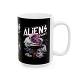 Aliens Exist UFO Ceramic Coffee Mug Sci Fi Extraterrestrial Alien Glitch Graphic Cup