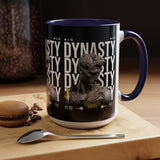 Dynasty Accent Coffee Mug 11oz 15oz Black Ceramic Mug with Roman Statue Bust and Butterfly Artwork for History Lovers and Modern Art Fans