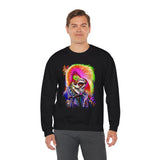 Calavera Punk Skull Unisex Heavy Blend Sweatshirt Neon Gothic Streetwear Pullover Vibrant Rock Rebel Design For Punk Concerts Halloween Parties Tattoo Culture And Alternative Fashion Lovers