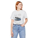 Silver Blue Street Racing Artwork Unisex Heavy Cotton Tee High Performance Inspired Graphic Shirt For Car Lovers And Urban Streetwear Fans