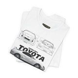 Toyota Supra Blueprint MK4 Japanese Sports Coupe Inspired Graphic T Shirt JDM Performance Streetwear Racing Culture Automotive Art Unisex Tee