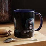 Space Galaxy Accent Coffee Mug 11oz 15oz Astronaut Spacecraft Earth Black Two Tone Ceramic Cup Gift for Space Lovers