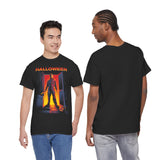 The Silent Stalker Unisex Heavy Cotton Tee Retro Horror Graphic Shirt Halloween Streetwear Creepy Night Design for Fall Parties and Dark Aesthetic Lovers