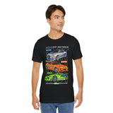 Street Racing Trio JDM Cars Graphic Unisex Heavy Cotton Tee for Drift Fans Performance Lovers and Streetwear Enthusiasts