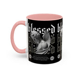 Blessed Angel Statue Graphic Accent Coffee Mug 11oz 15oz Gothic Streetwear Aesthetic Spiritual Artistic Ceramic Drinkware