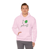 I Love Plants Hoodie Unisex Heavy Blend Sweatshirt Eco Friendly Botanical Leaf Design Gardening Nature Lover Sustainable Green Living Gift Pullover