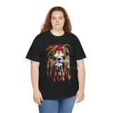 Rasta Lion Unisex Heavy Cotton Tee Bold Reggae Vibes Artistic Lion Headphones Design Cool Jamaican Streetwear Graphic TShirt Symbol of Strength Music and Freedom by KLASSORO
