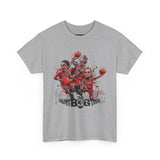 Legends On Court Unisex Heavy Cotton Tee Basketball Streetwear Graphic T Shirt Vibrant Athletic Art Design Perfect Gift For Sports Fans Players Gymwear Festivals And Urban Fashion Lovers