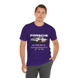 Porsche High-Performance Track Machine Blueprint Design Unisex Heavy Cotton Tee Powerful Street Racing Inspired Graphic Shirt