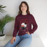 Landscape Unisex Heavy Blend Crewneck Sweatshirt Graphic Pullover Black Nature Inspired Abstract Mountain Outdoor Adventure Modern Streetwear Artistic Creative Fashion Outfit