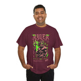 Ruler of the Sea Poseidon Unisex Heavy Cotton Tee Greek Mythology Statue Graphic Gothic Streetwear Bold Artistic Fashion T Shirt