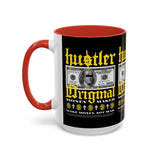 Hustler Original Money Maker Accent Coffee Mug 11oz 15oz Streetwear Bold Dollar Bill Graphic Motivational Entrepreneur Ceramic Cup