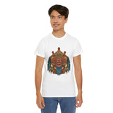 Unisex Balinese Barong Mask Graphic T Shirt Mythical Cultural Warrior Spirit Inspired Tee Tribal Festival Art Streetwear Heavy Cotton Top
