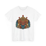 Kala Bhairav Mask Graphic T Shirt Mythical Cultural Warrior Spirit Inspired Tee Tribal Festival Art Streetwear Heavy Cotton Top
