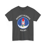 Rocket Science Rocks Unisex Heavy Cotton Tee Space Exploration T Shirt Astronomy STEM Education Science Lover Gift Astronaut Geek Nerd Graphic Top