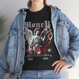 Money Bright Unisex Heavy Cotton Tee Angel Statue Graphic Gothic Streetwear Red Neon Aesthetic Artistic Fashion Statement T Shirt