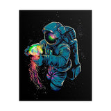 Galactic Dream Astronaut Neon Art Matte Vertical Poster Futuristic Space Wall Art Vibrant Cosmic Print Premium Home Decor for Sci Fi Lovers Creative Studios and Modern Interiors