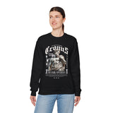 Cronus The Dark Sovereign Unisex Heavy Blend Crewneck Sweatshirt Greek Mythology Statue Graphic Gothic Streetwear Bold Artistic Pullover