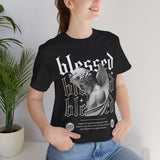 Blessed Angel Statue Graphic Unisex Jersey Short Sleeve Tee Gothic Streetwear Aesthetic Spiritual Bold Artistic Fashion T Shirt