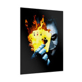 The Burning Aces Glossy Poster Fiery Gothic Wall Art Bold Dark Design for Risk Takers, Art Collectors, and Fearless Home Décor Lovers