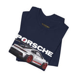 Porsche High-Performance Track Machine Blueprint Design Unisex Heavy Cotton Tee Powerful Street Racing Inspired Graphic Shirt