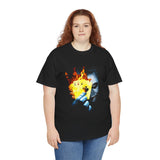 The Jocker Burning Aces Unisex Heavy Cotton Tee Fiery Gothic Streetwear Design Bold Dark Art Shirt for Risk Takers, Hustlers, and Fearless Game Changers