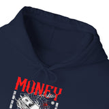 Money Motivation Hustler Mindset Graphic Print Unisex Heavy Blend Hoodie Streetwear Ambition Sweatshirt