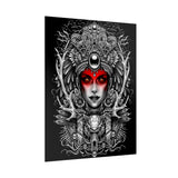 Mystic Warrior Goddess Poster Museum-Quality Wall Art Print Sacred Feminine Energy Gothic Tribal Line Design Perfect for Home Decor Studios Meditation Corners and Art Lovers