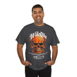 Wildfire Skull Flames Unisex Heavy Cotton Tee Gothic Inferno Graphic Bold Streetwear Motivational Statement T Shirt