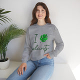 I Love Plants Crewneck Sweatshirt Unisex Heavy Blend Botanical Leaf Eco Friendly Gardening Nature Lover Sustainable Green Living Gift Pullover