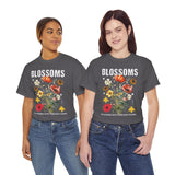 Blossoms Floral Graphic Unisex Heavy Cotton Tee Comfortable Streetwear Timeless Charm Motivational Nature Inspired T Shirt Perfect Gift for Garden Lovers Friends Birthdays Casual Everyday Wear