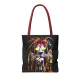 Rasta Lion Eco Tote Bag Vibrant Reggae Inspired Artistic Lion with Headphones Jamaican Island Style Bold Art Print Durable Cotton Canvas Bag for Music Lovers Travel or Daily Use by KLASSORO