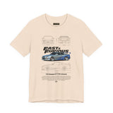 Silver Blue Street Racing Artwork Unisex Heavy Cotton Tee High Performance Inspired Graphic Shirt For Car Lovers And Urban Streetwear Fans