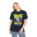 Praise Angel Statue Graphic Unisex Heavy Cotton Tee Spiritual Gothic Streetwear T-Shirt