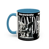 Heavenly Bond Accent Coffee Mug 11oz 15oz Angel And Lion Statue Spiritual Artistic Graphic Ceramic Cup Bold Motivational Streetwear Inspired Fashion Drinkware
