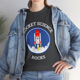 Rocket Science Rocks Unisex Heavy Cotton Tee Space Exploration T Shirt Astronomy STEM Education Science Lover Gift Astronaut Geek Nerd Graphic Top