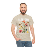 Blossoms Floral Graphic Unisex Heavy Cotton Tee Comfortable Streetwear Timeless Charm Motivational Nature Inspired T Shirt Perfect Gift for Garden Lovers Friends Birthdays Casual Everyday Wear