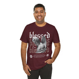 Blessed Angel Statue Graphic Unisex Jersey Short Sleeve Tee Gothic Streetwear Aesthetic Spiritual Bold Artistic Fashion T Shirt
