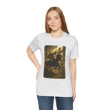 Medieval Knight On Horseback Fantasy Art Unisex Heavy Cotton Tee Epic Warrior Adventure Graphic Shirt Heroic Battle Scene Streetwear Bold Artistic Design