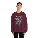 Fly High Angel Design Unisex Heavy Blend Crewneck Sweatshirt Guardian Spirit Angel Wings Spiritual Streetwear Pullover