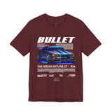 Bullet Blue Street Racing Artwork Unisex Heavy Cotton Tee High Performance Inspired Graphic Shirt For Car Lovers And Urban Streetwear Fans
