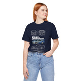Silver Blue Street Racing Artwork Unisex Heavy Cotton Tee High Performance Inspired Graphic Shirt For Car Lovers And Urban Streetwear Fans