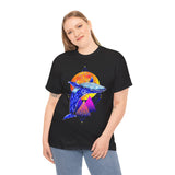 Ballena Cosmic Whale Art Unisex Heavy Cotton Tee Vibrant Geometric Ocean Design Premium Streetwear T Shirt Bold Marine Life Artwork Soft Comfortable Fit Perfect Gift for Nature Lovers and Creative Dreamers