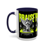 Praise Angel Statue Graphic Ceramic Mug Gothic Spiritual Coffee Tea Cup Bold Streetwear Design