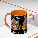 Blooms Person Accent Coffee Mug 11oz 15oz Abstract Floral Head Artistic Colorful Modern Creative Design Black White Ceramic Tea Cup Streetwear Inspired Artistic Fashion Drinkware
