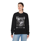 Blessed Angel Statue Graphic Unisex Heavy Blend Crewneck Sweatshirt Gothic Streetwear Aesthetic Spiritual Bold Artistic Pullover
