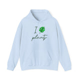 I Love Plants Hoodie Unisex Heavy Blend Sweatshirt Eco Friendly Botanical Leaf Design Gardening Nature Lover Sustainable Green Living Gift Pullover